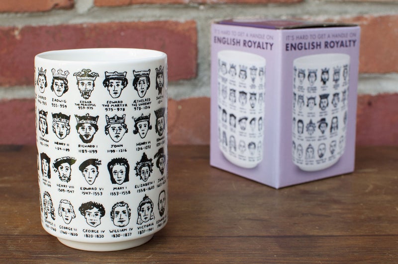 The Unemployed Philosophers Guild It's Hard to Get a Handle on English Monarchs - Porcelain Tea Cup Imprinted with Kings and Queens of England, Comes in a Fun Box, 9 oz - Image 2